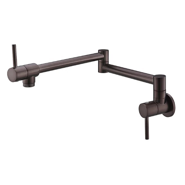 A dark bronze pull-down kitchen faucet with an adjustable gooseneck spout and a single-handle design, shown against a plain white background with a yellow 'ROSA MALL' logo in the top-left corner.