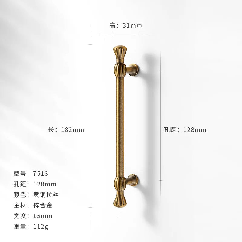 Antique-Bronze Cabinet Handle Retro Wardrobe & Kitchen-Cabinet Pull American Single-Hole Drawer Knob Zinc-Alloy Furniture Handle