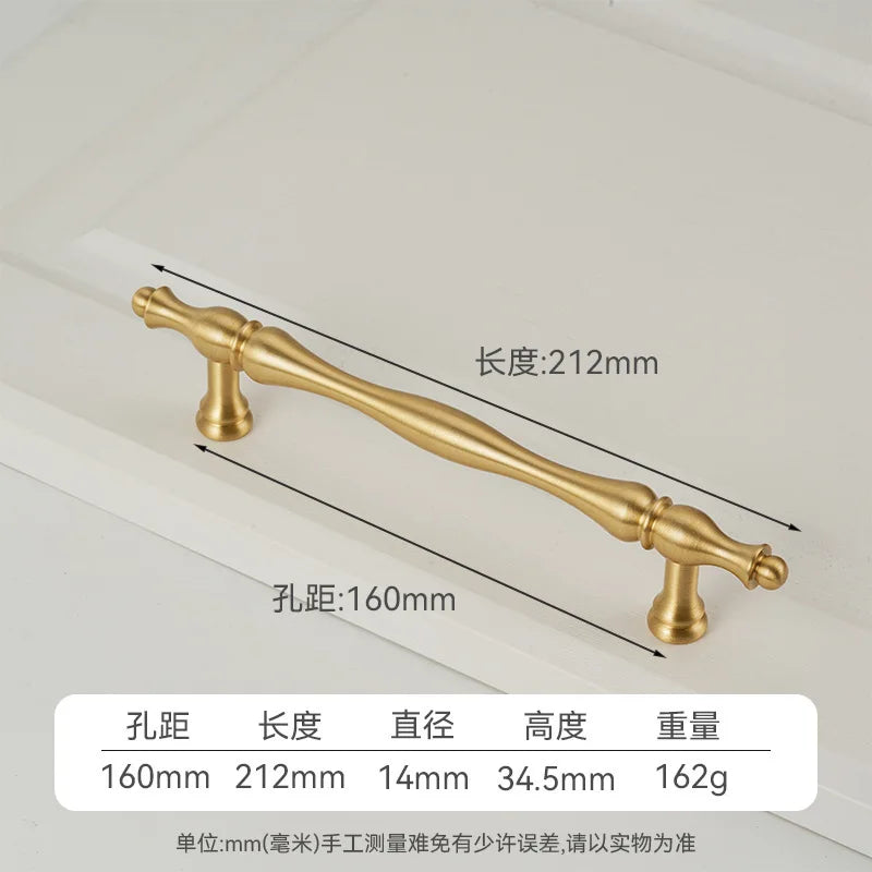 Handles for Furniture French Solid Brass Cupboard Door Knob and Handle American Kitchen Cabinet Drawer Handles