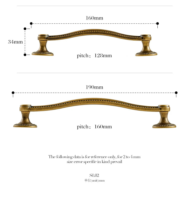 Vintage Bronze Solid Brass Cabinet Handle Cupboard Pulls Furniture Hardware Drawer Pull Kitchen Drawer Handles Cup Pull