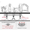 Basin Faucets 3pcs Antique Brass Classic Bathroom Sink Faucet Double Handle 3 Hole Bathbasin Counter Mixer Taps Nan081